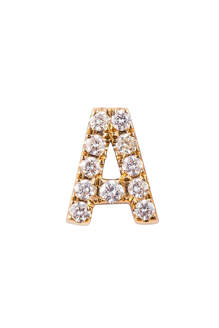 18kt Rose Gold Finish Round Diamond A Pendant by Faith By ASM at Pernia's Pop Up Shop
