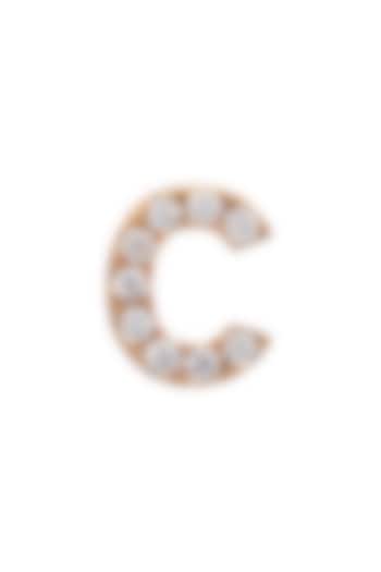 18kt Rose Gold Finish Round Diamond C Pendant by Faith By ASM at Pernia's Pop Up Shop