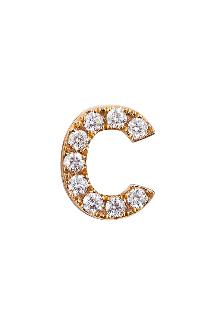 18kt Rose Gold Finish Round Diamond C Pendant by Faith By ASM at Pernia's Pop Up Shop
