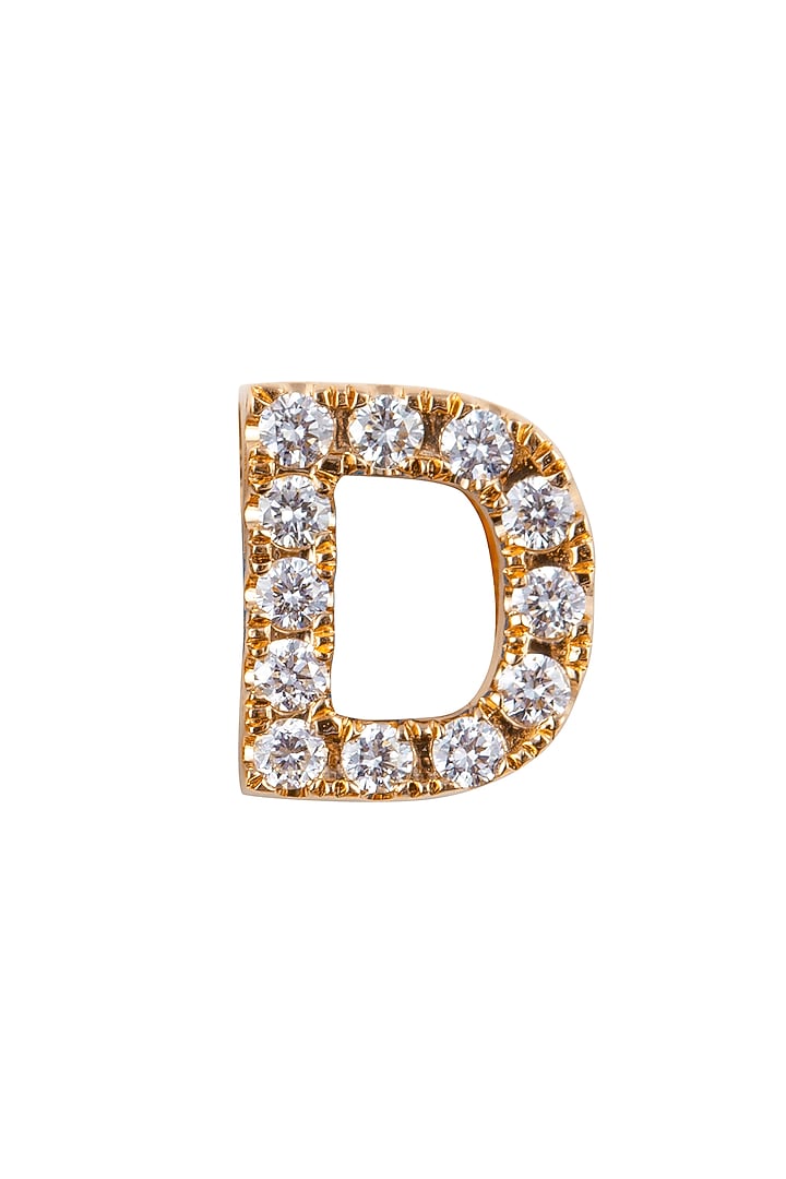 18kt Rose Gold Finish Round Diamond D Pendant by Faith By ASM at Pernia's Pop Up Shop