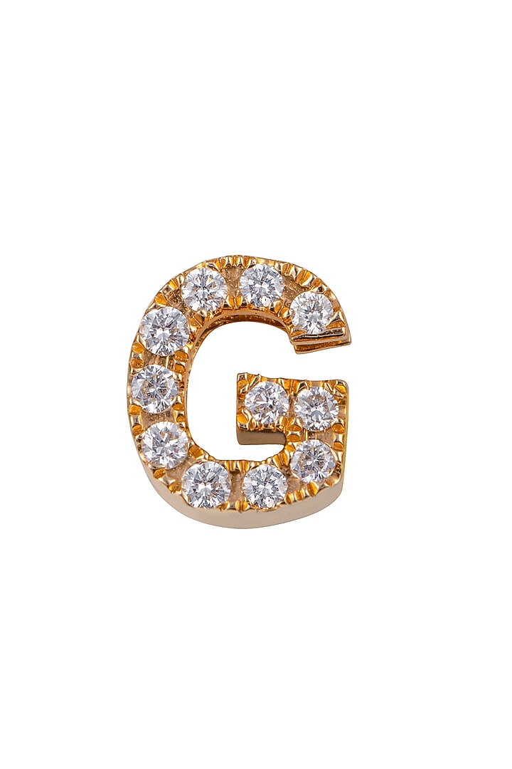 18kt Rose Gold Finish Round Diamond G Pendant by Faith By ASM at Pernia's Pop Up Shop