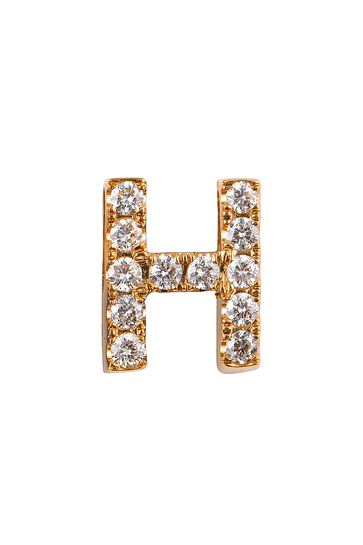 18kt Rose Gold Finish Round Diamond H Pendant by Faith By ASM at Pernia's Pop Up Shop