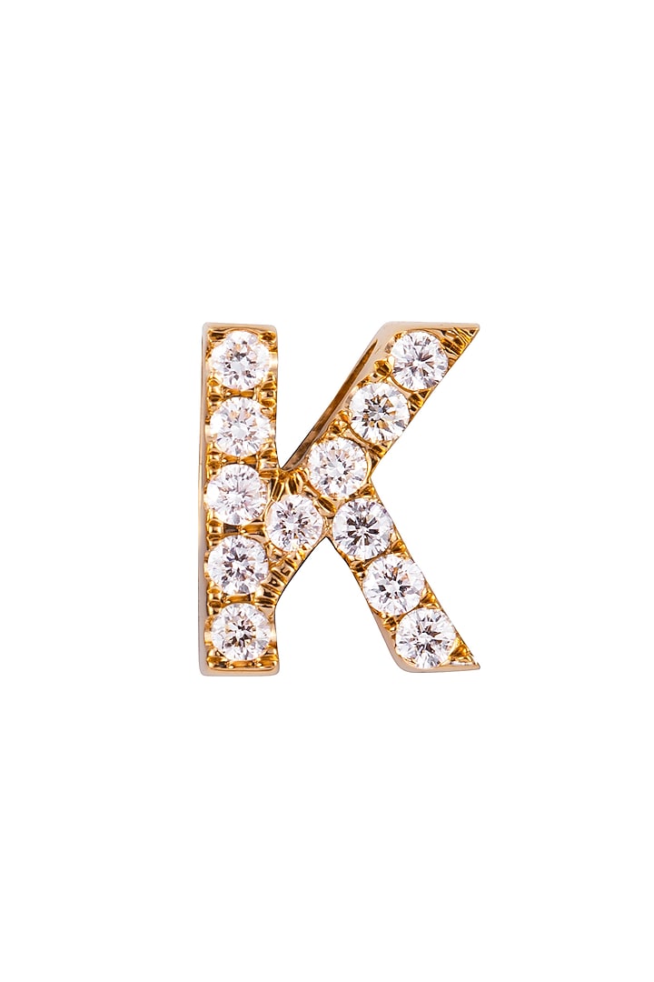 18kt Rose Gold Finish Round Diamond K Pendant by Faith By ASM at Pernia's Pop Up Shop