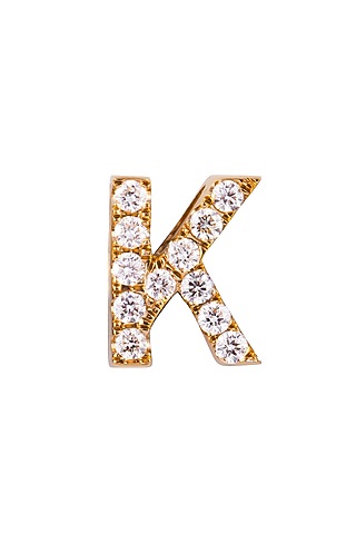18kt Rose Gold Finish Round Diamond K Pendant by Faith By ASM