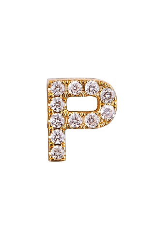 18kt Rose Gold Finish Round Diamond P Pendant by Faith By ASM