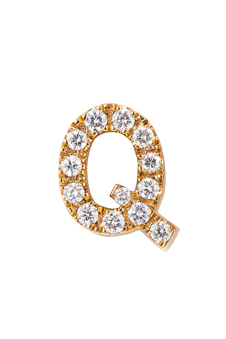 18kt Rose Gold Finish Round Diamond Q Pendant by Faith By ASM at Pernia's Pop Up Shop