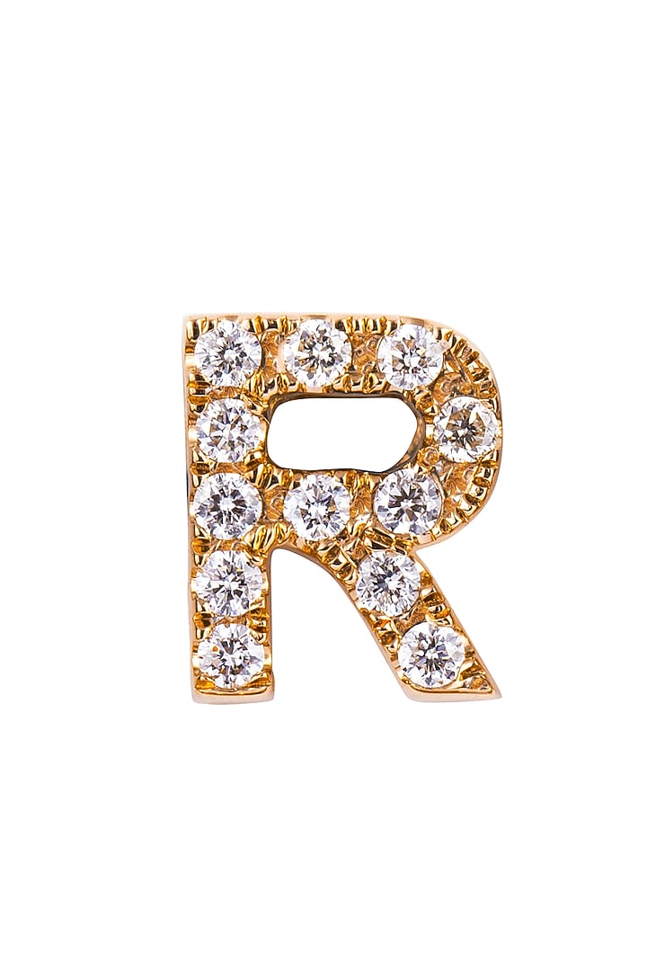 18kt Rose Gold Finish Round Diamond R Pendant by Faith By ASM at Pernia's Pop Up Shop
