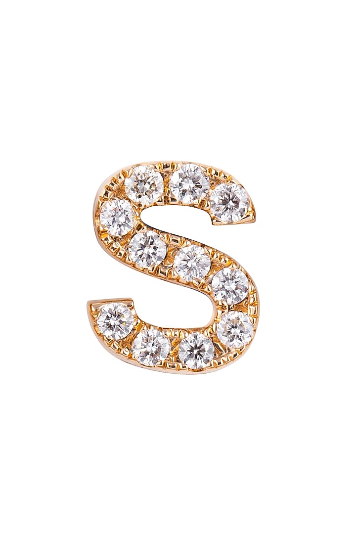 18kt Rose Gold Finish Round Diamond S Pendant by Faith By ASM at Pernia's Pop Up Shop