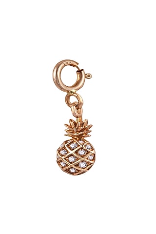 18kt Rose Gold Finish Round Diamond Pineapple Charm by Faith By ASM