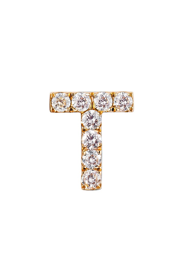 18kt Rose Gold Finish Round Diamond T Pendant by Faith By ASM at Pernia's Pop Up Shop