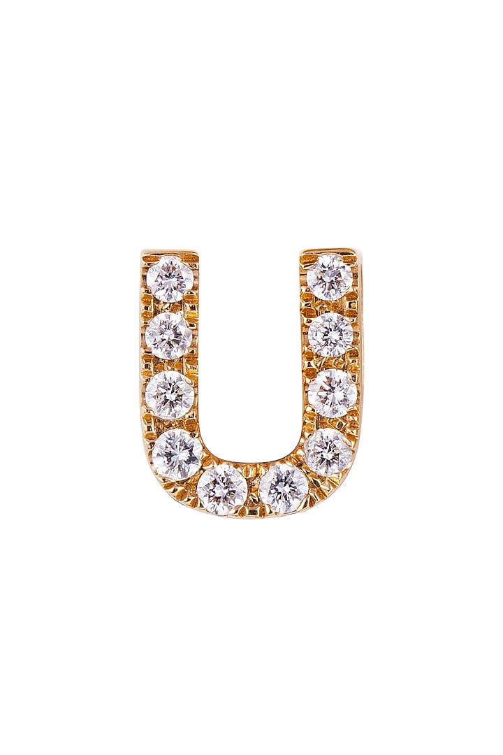 18kt Rose Gold Finish Round Diamond U Pendant by Faith By ASM at Pernia's Pop Up Shop