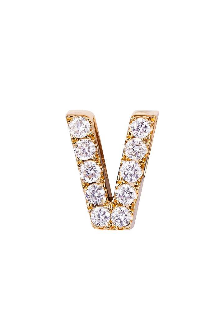 18kt Rose Gold Finish Round Diamond V Pendant by Faith By ASM at Pernia's Pop Up Shop