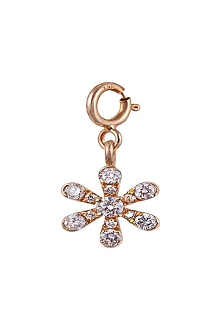 18kt Rose Gold Finish Round Diamond Floral Charm by Faith By ASM