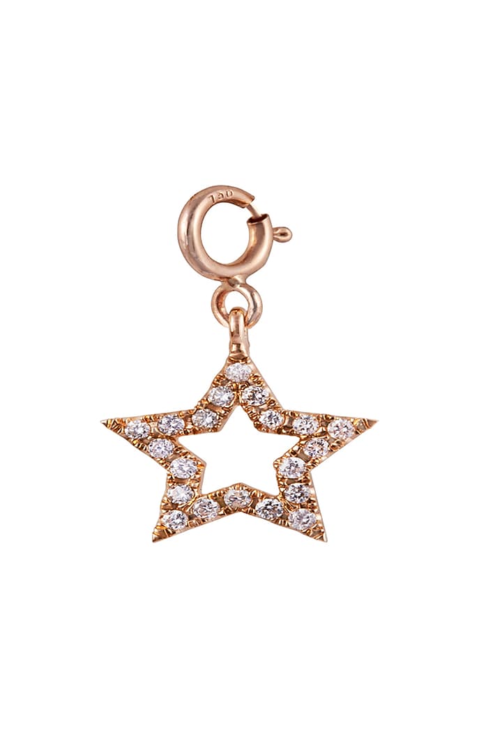 18kt Rose Gold Finish Round Diamond Star Charm by Faith By ASM at Pernia's Pop Up Shop