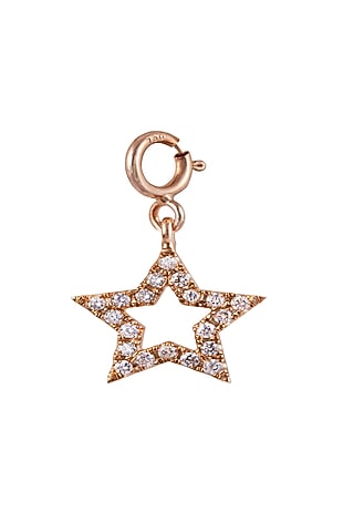 18kt Rose Gold Finish Round Diamond Star Charm by Faith By ASM