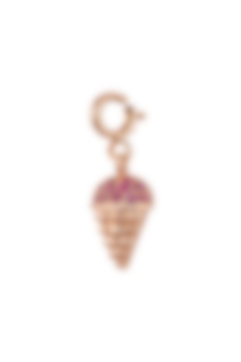 18kt Rose Gold Finish Round Diamond Ice Cone Charm by Faith By ASM at Pernia's Pop Up Shop