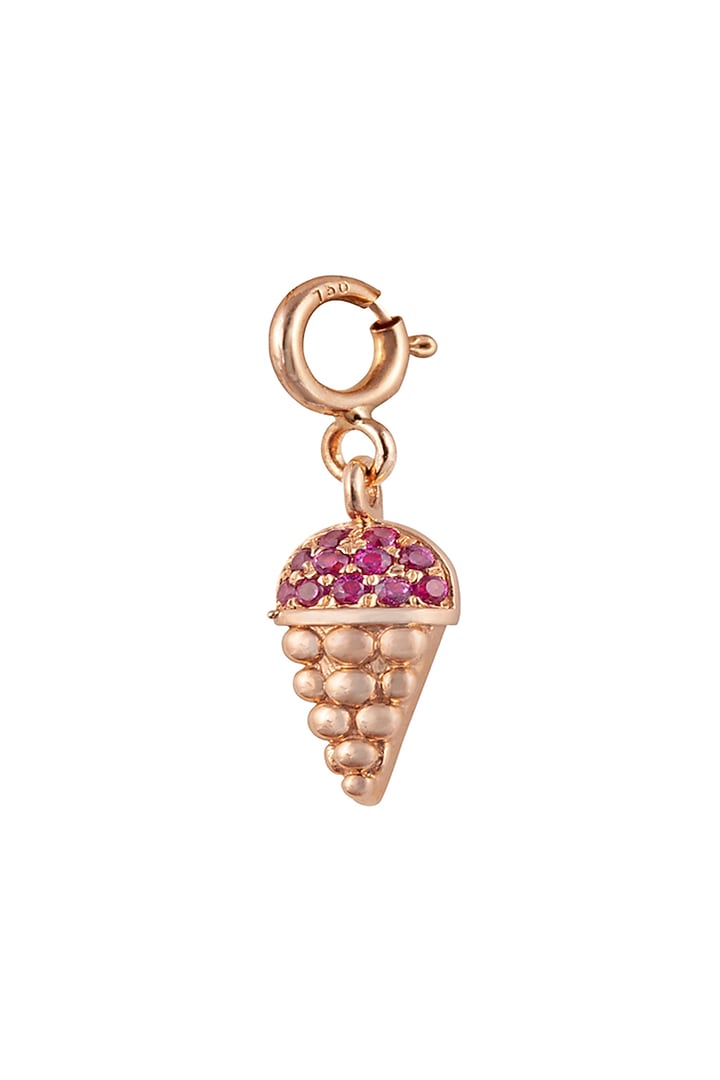 18kt Rose Gold Finish Round Diamond Ice Cone Charm by Faith By ASM at Pernia's Pop Up Shop