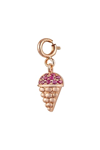 18kt Rose Gold Finish Round Diamond Ice Cone Charm by Faith By ASM
