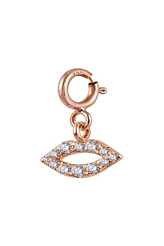 18kt Rose Gold Finish Round Diamond Lip Charm by Faith By ASM