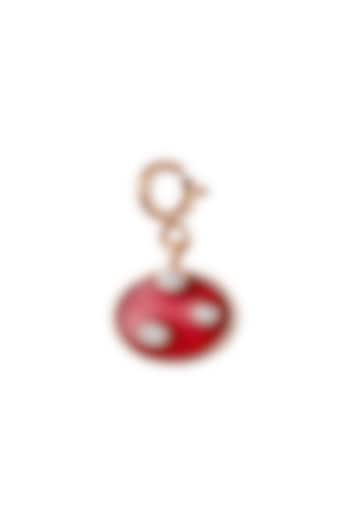 18kt Rose Gold Finish Enameled Gemstone Red Circle Charm by Faith By ASM at Pernia's Pop Up Shop