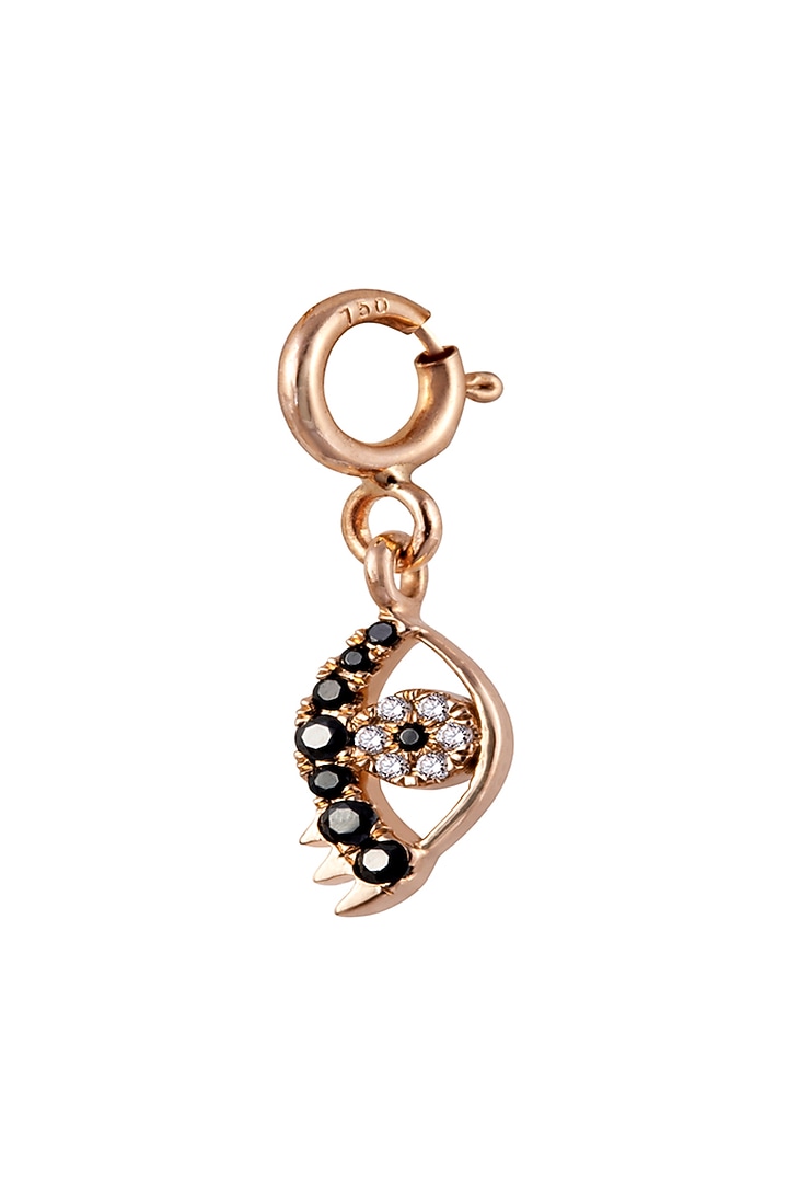 18kt Rose Gold Finish Round Diamond Evil Eye Charm by Faith By ASM at Pernia's Pop Up Shop