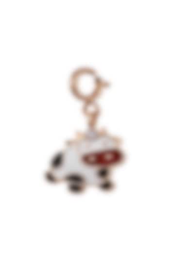 18kt Rose Gold Finish Enameled Gemstone Cow Charm by Faith By ASM at Pernia's Pop Up Shop