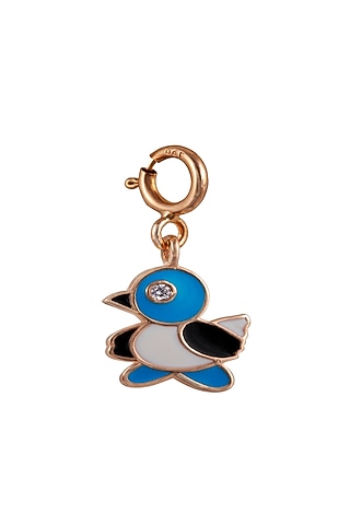 18kt Rose Gold Finish Diamond & Gemstone Duck Charm by Faith By ASM
