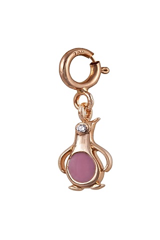 18kt Rose Gold Finish Diamond & Gemstone Penguin Charm by Faith By ASM