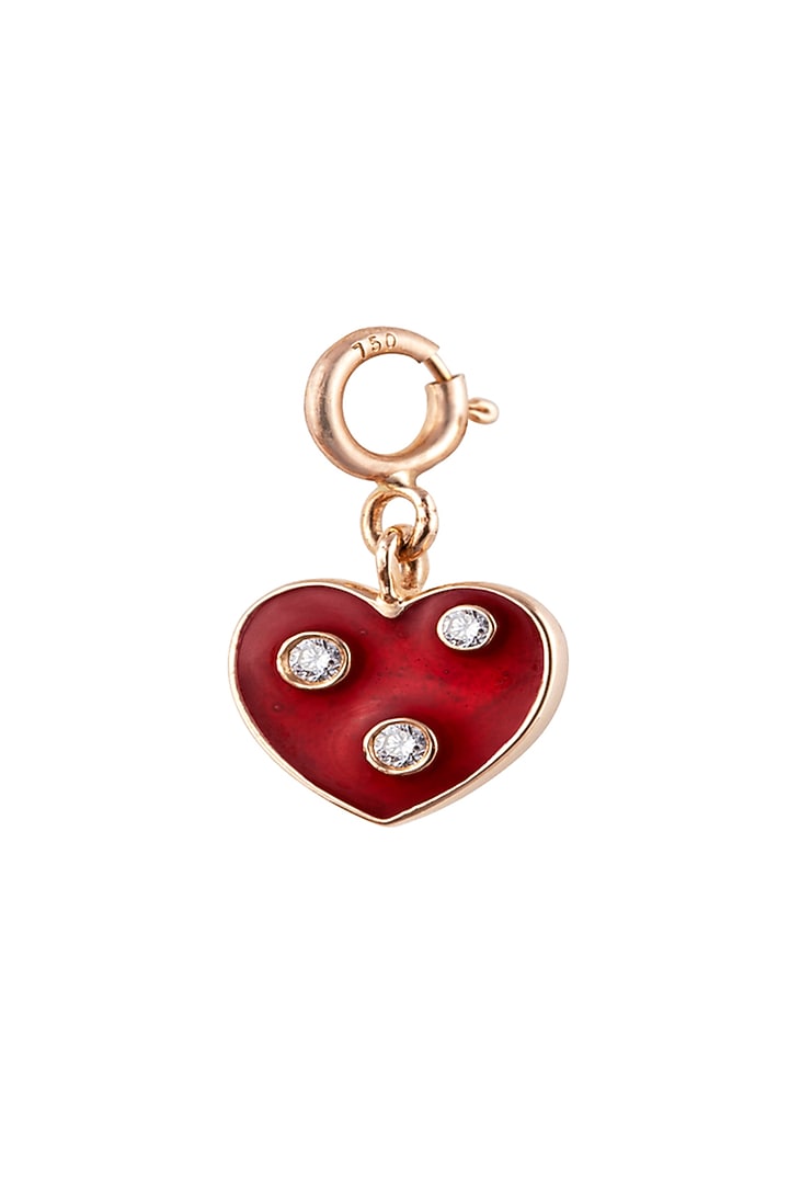 18kt Rose Gold Finish Diamond & Gemstone Heart Charm by Faith By ASM at Pernia's Pop Up Shop