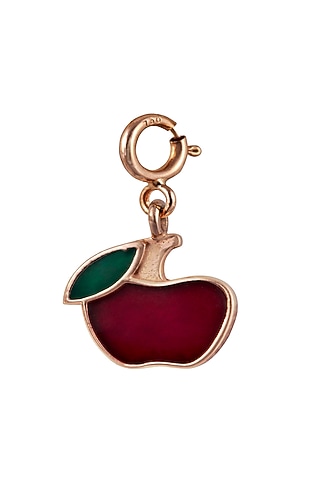 18kt Rose Gold Finish Enameled Gemstone Apple Charm by Faith By ASM