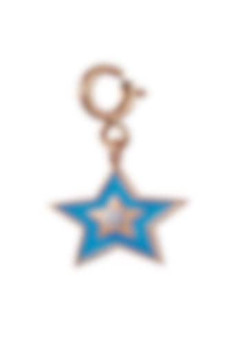 18kt Rose Gold Finish Diamond & Gemstone Blue Star Charm by Faith By ASM at Pernia's Pop Up Shop