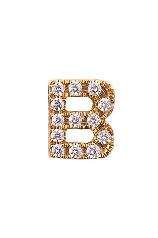 18kt Rose Gold Finish Round Diamond B Pendant by Faith By ASM