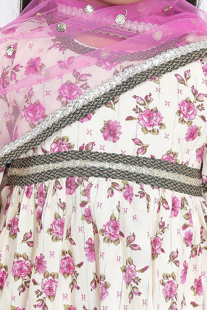 Pink Cotton Printed Sharara Set For Girls by Fashion Totz at Pernia's Pop Up Shop