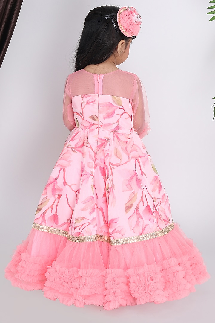 Taffy Organza & Dupion Printed Gown For Girls by Fashion Totz at Pernia's Pop Up Shop