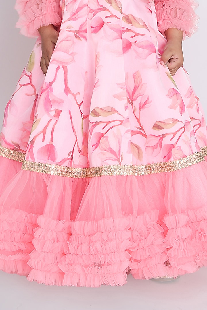 Taffy Organza & Dupion Printed Gown For Girls by Fashion Totz at Pernia's Pop Up Shop