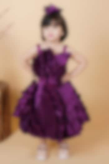 Purple Satin Gown For Girls by Fashion Totz at Pernia's Pop Up Shop