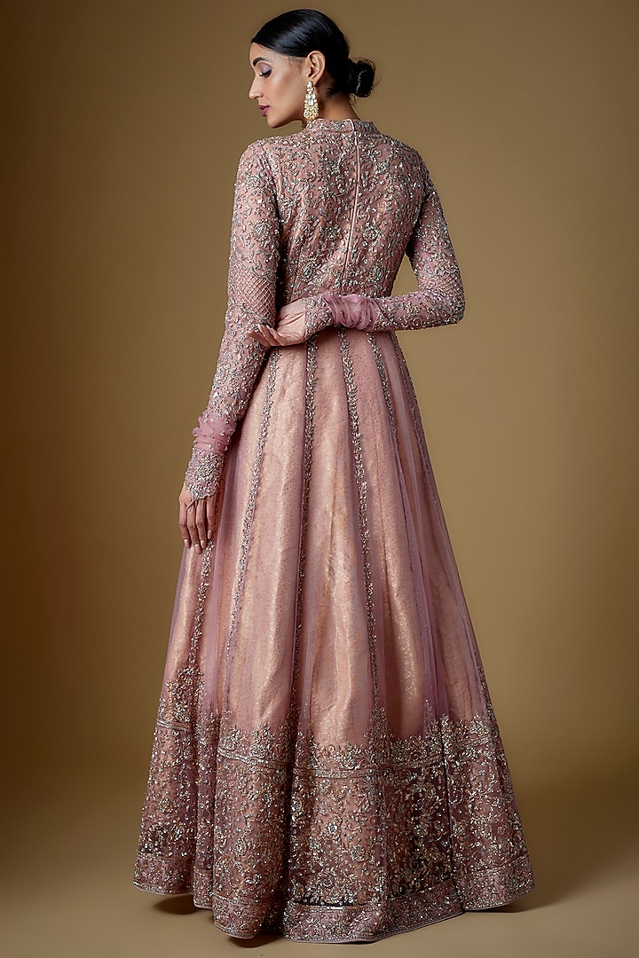 Blush Pink Tulle Embellished Wedding Gown by FATIZ at Pernia's Pop Up Shop