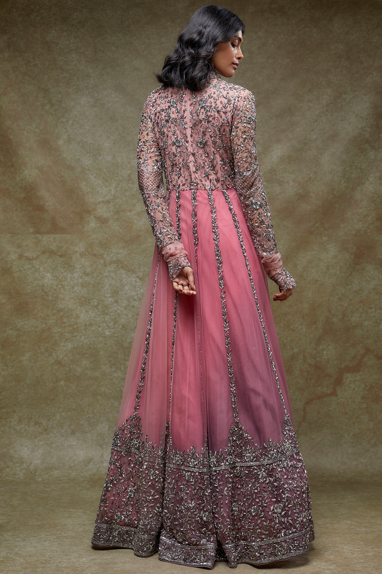 Pink Shaded Tulle Embroidered Gown by FATIZ at Pernia s Pop Up Shop 2024