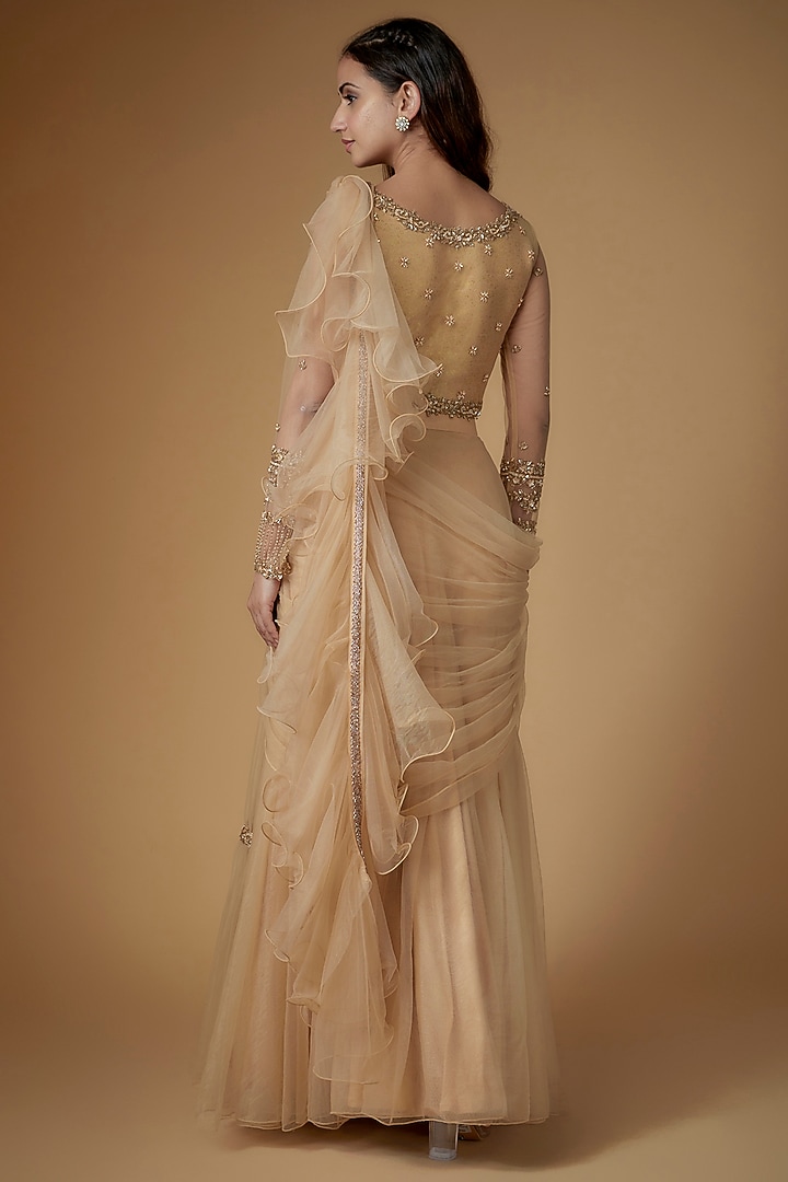 Gold Embellished Saree main image 0