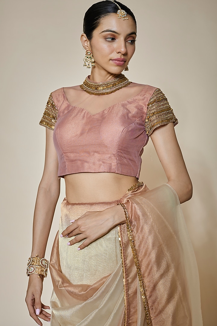 Nude Pink Designer Saree