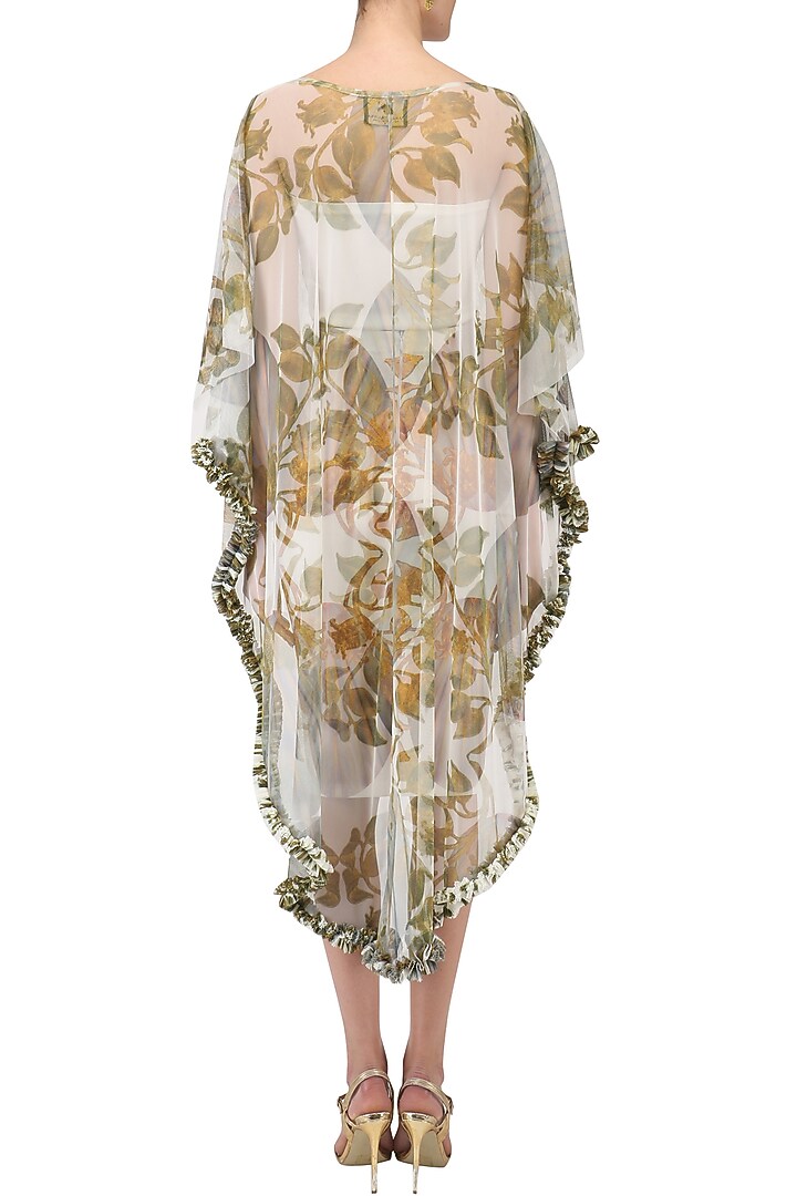 White lily print skirt, bustier and cape set available only at Pernia's Pop Up Shop.