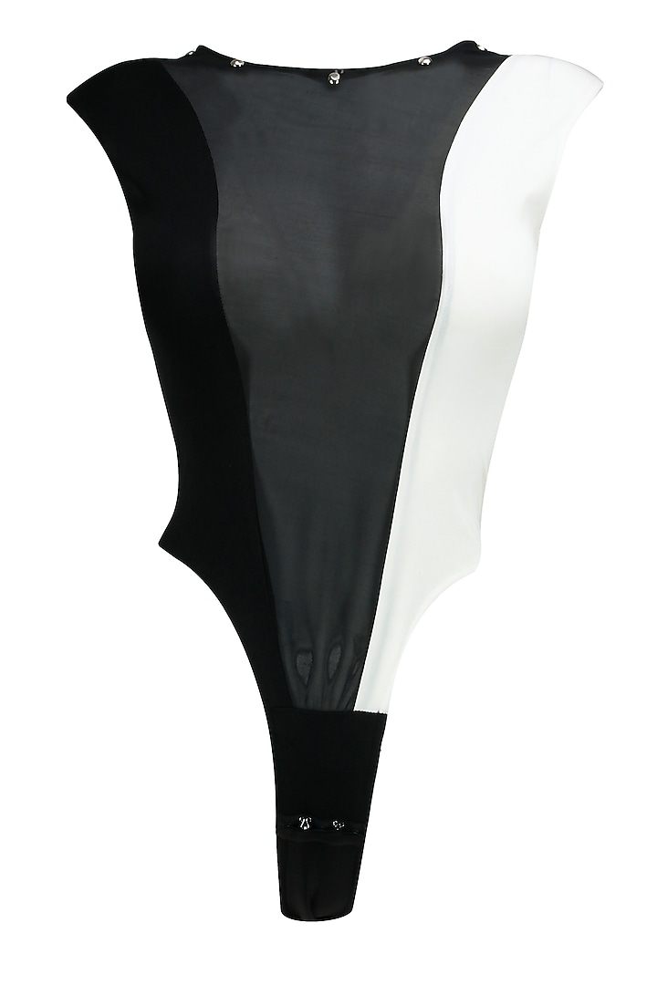 Black and white bodysuit with printed A-line skirt available only at Pernia's Pop-Up Shop.