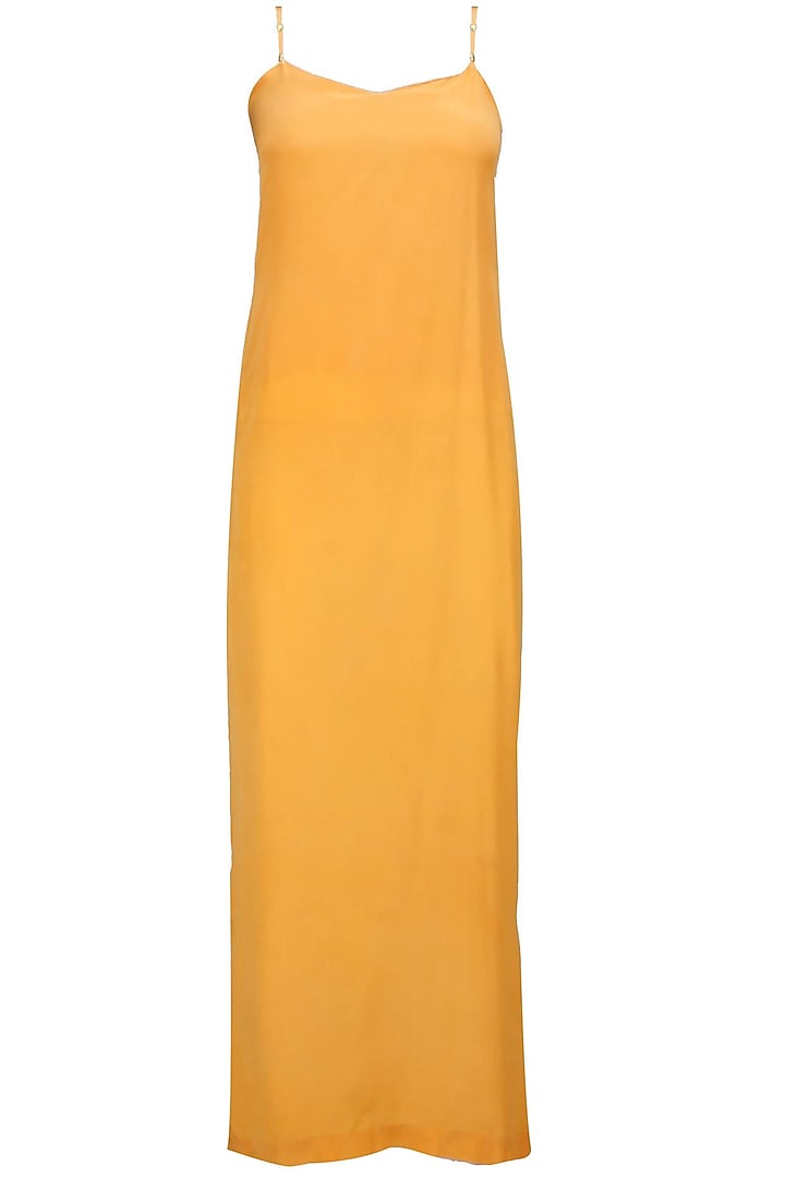 Flamingo print cape with orange slip dress available only at Pernia's Pop-Up Shop.