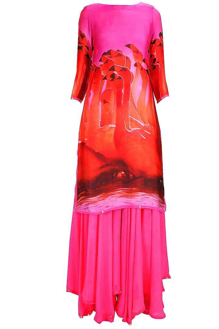 Flamingo printed lehenga set available only at Pernia's Pop-Up Shop.