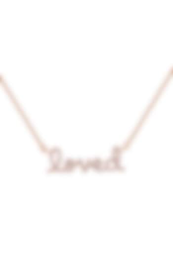 18kt Rose Gold Finish Round Diamond Loved Word Pendant Chain by Faith By ASM at Pernia's Pop Up Shop