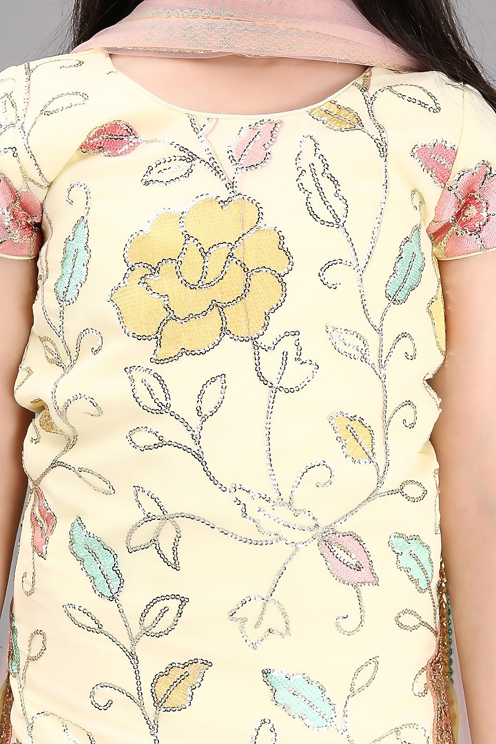 Lemon Yellow Georgette Sharara Set by Fashion Totz at Pernia's Pop Up Shop