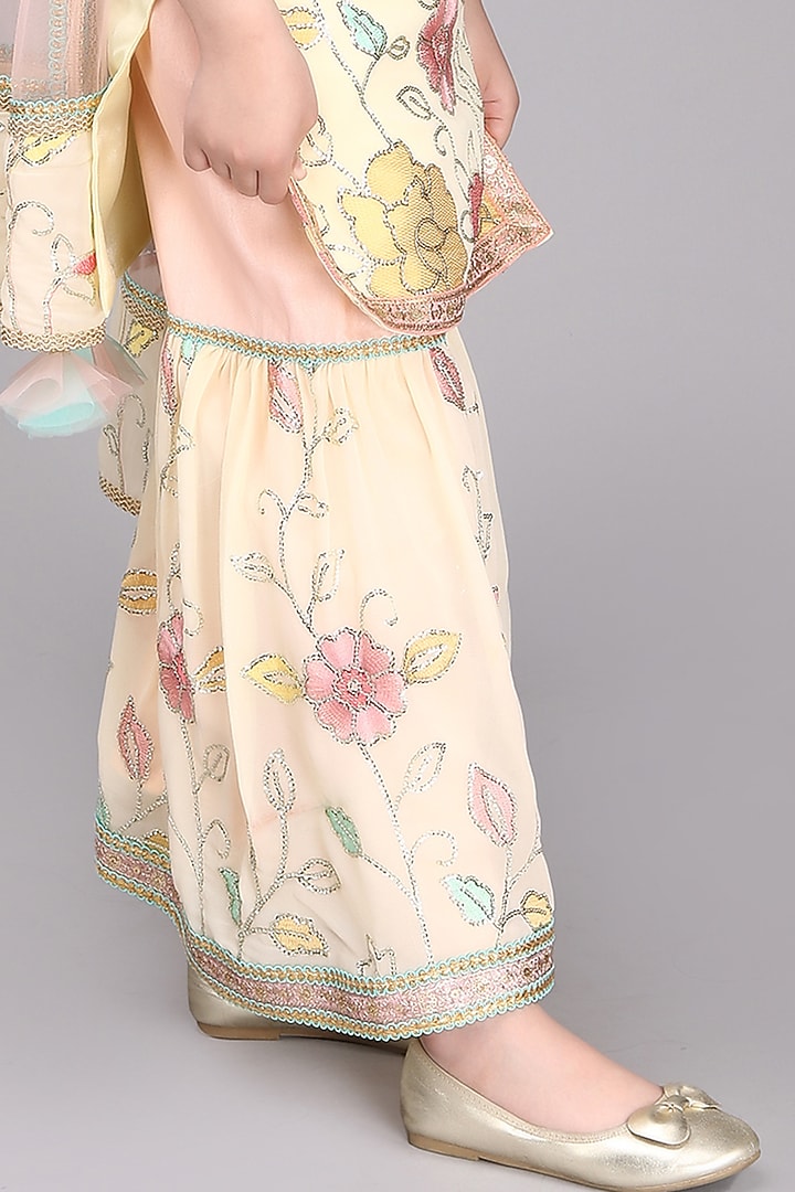 Lemon Yellow Georgette Sharara Set by Fashion Totz at Pernia's Pop Up Shop