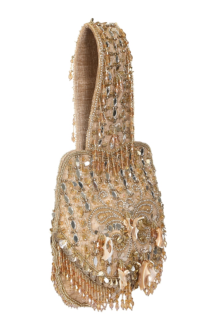 Gold Embroidered Potli Bag by Fuchsia by Aashka Mehta at Pernia's Pop Up Shop