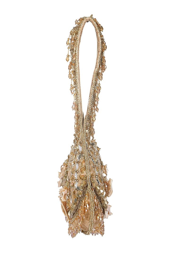 Gold Embroidered Potli Bag by Fuchsia by Aashka Mehta at Pernia's Pop Up Shop