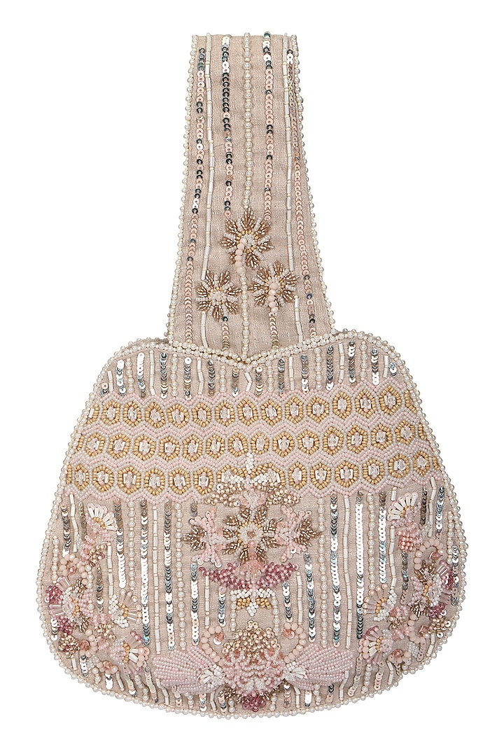 Pink Embroidered Potli Bag by Fuchsia by Aashka Mehta at Pernia's Pop Up Shop